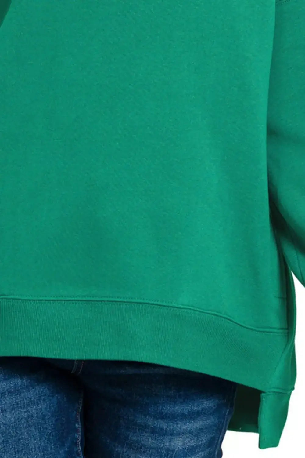 Zenana Fleece Hi-low Boyfriend Sweatshirts With Pockets - Trendsi - Flyclothing LLC