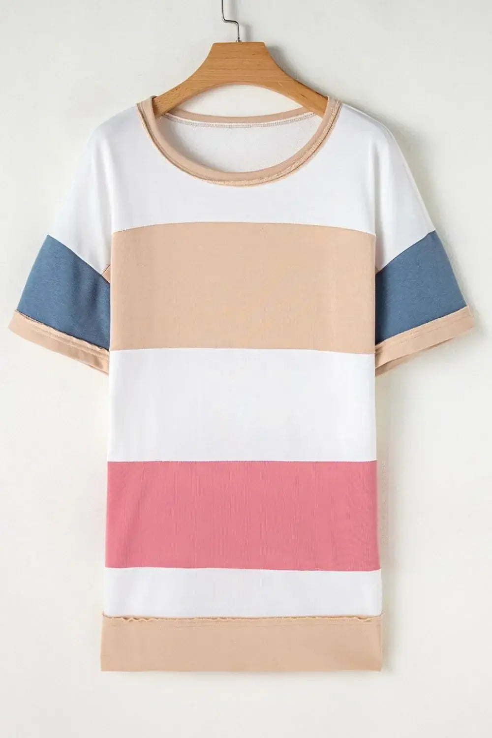 Color Block Patchwork Side Split Tunic T Shirt - Trendsi - Flyclothing LLC
