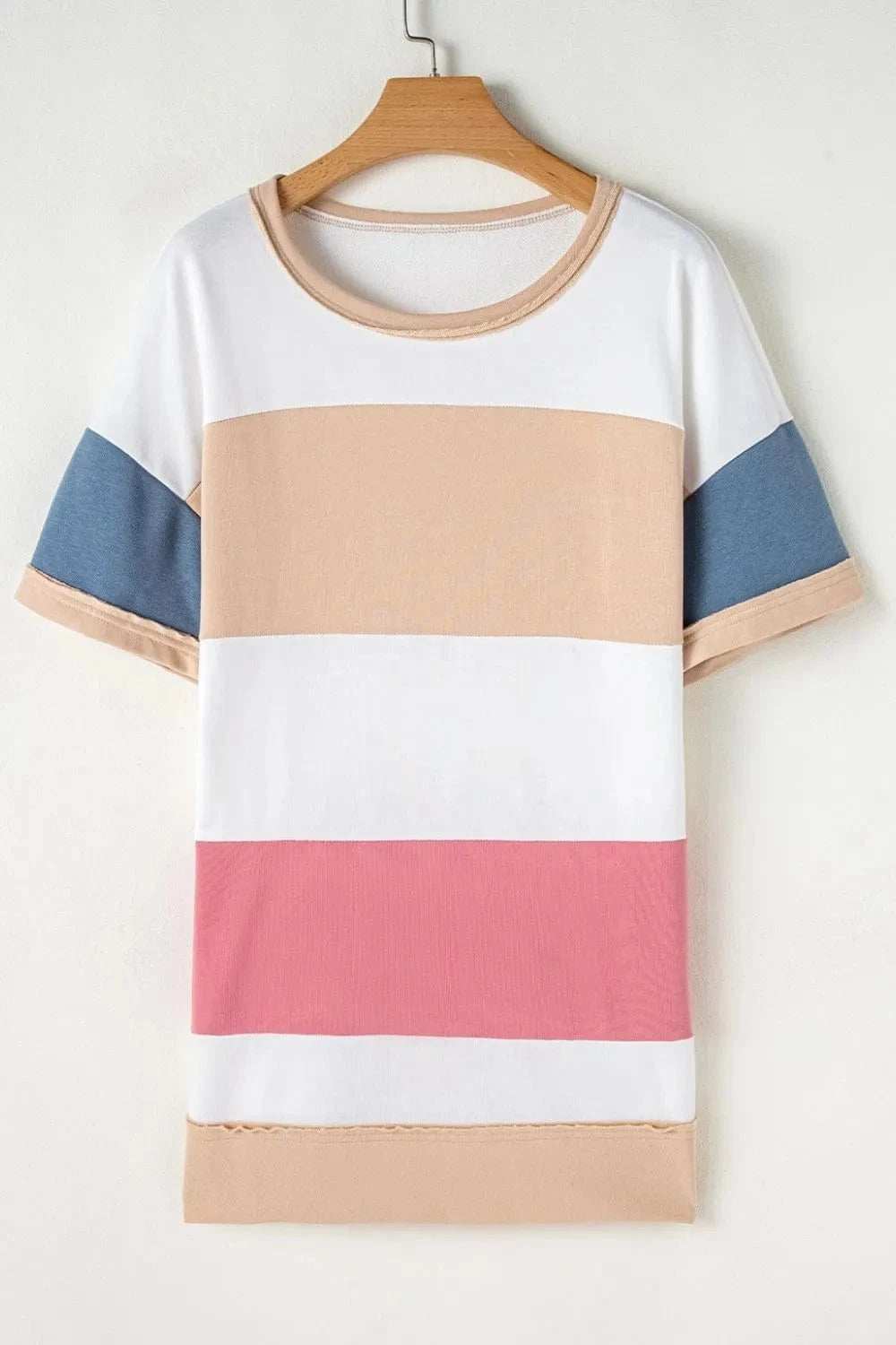 Color Block Patchwork Side Split Tunic T Shirt - Trendsi - Flyclothing LLC