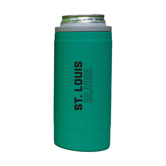 St Louis Blues 12oz Optic Stacked Soft Touch Slim Coolie - Logo Brands - Flyclothing LLC