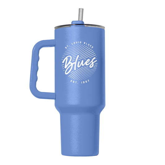 St. Louis Blues 40oz Retro Script Powder Coat Tumbler