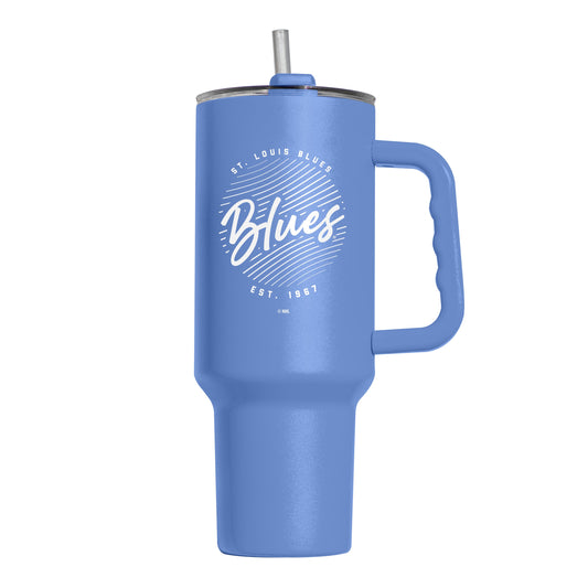 St. Louis Blues 40oz Retro Script Powder Coat Tumbler