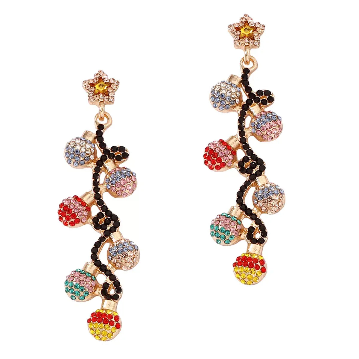 Christmas 18K Gold-Plated Rhinestone Earrings - Trendsi - Flyclothing LLC