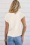 Cowl Neck Short Sleeve T-Shirt - Trendsi - Flyclothing LLC