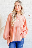 And The Why Textured V Neck Blouse Top - Trendsi