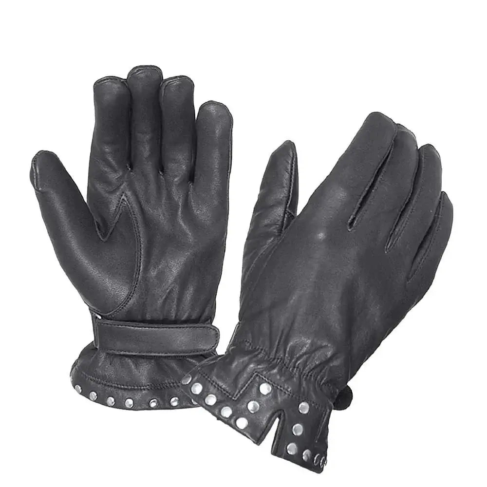 Ladies Full Finger Studded Gloves - Unik Just for Bikers - Flyclothing LLC