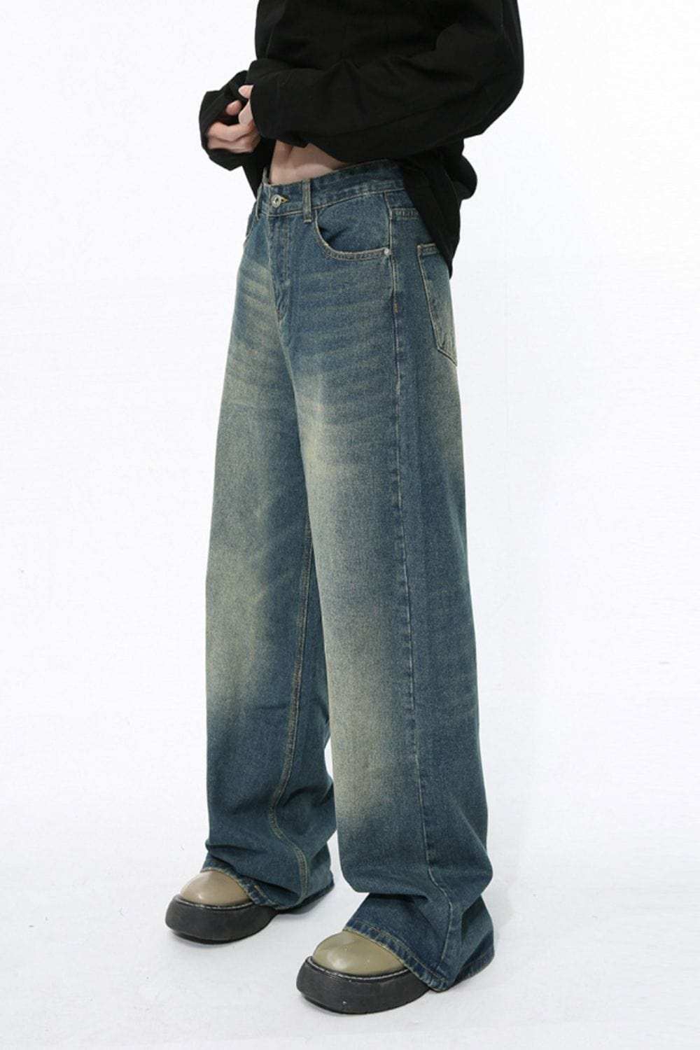 Men's Wide Leg Jeans with Pockets - Trendsi - Flyclothing LLC