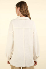 VERY J Collared Half Button Knit Top with Pockets - Trendsi - Flyclothing LLC