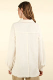 VERY J Collared Half Button Knit Top with Pockets - Trendsi
