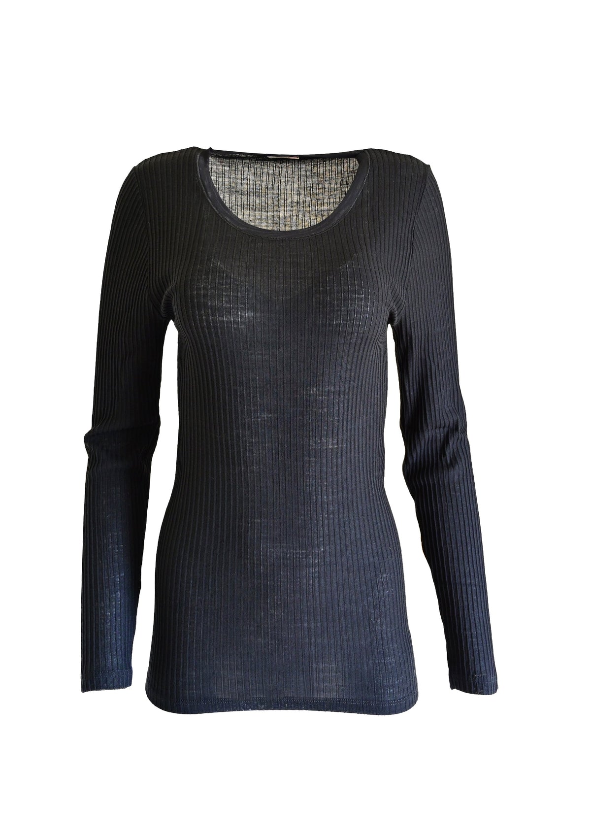 EGI Exclusive Collections Merino Wool Blend Tulle Trim Top with Long Sleeves. Proudly Made in Italy. - tittimitti - Flyclothing LLC