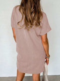 Round Neck Short Sleeve Mini Dress - Trendsi - Flyclothing LLC