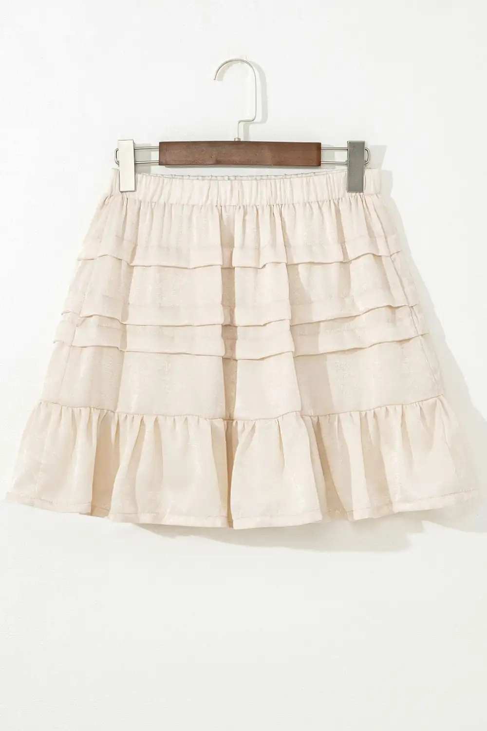 Ruffled Hemline Elastic Waist Mini Skirt - Trendsi - Flyclothing LLC