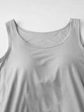 Round Neck Wide Strap Mini Tank Dress with Bra - Trendsi - Flyclothing LLC