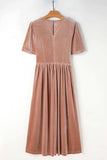 Lace Detail V-Neck Short Sleeve Dress - Trendsi - Flyclothing LLC