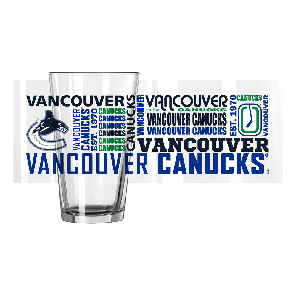 Vancouver Canucks 16oz Spirit Pint Glass - Logo Brands - Flyclothing LLC
