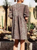 Leopard Short Sleeve Mini Dress - Trendsi - Flyclothing LLC