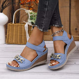 Open Toe Wedge Sandals - Trendsi - Flyclothing LLC