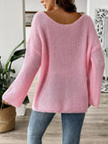 Bow Boat Neck Long Sleeve Sweater - Trendsi
