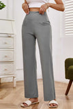 High Waist Wide Leg Pants with Pockets - Trendsi - Flyclothing LLC