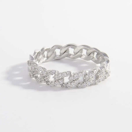 925 Sterling Silver Inlaid Zircon Ring - Trendsi - Flyclothing LLC