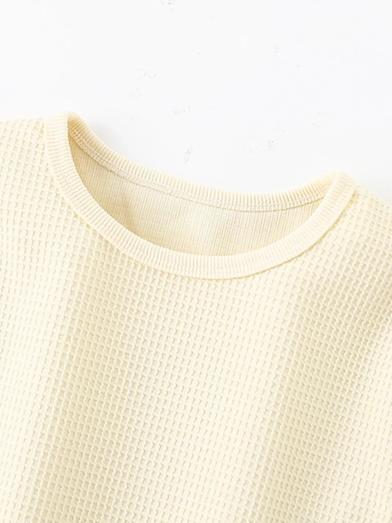 Children's Waffle Knit Tee and Shorts Set - Trendsi - Flyclothing LLC