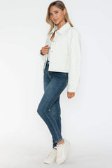 Snobbish Snap Down Long Sleeve PU Leather Jacket - Trendsi - Flyclothing LLC
