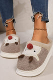 Elk Furry PVC Flat Slippers - Trendsi