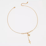 18K Gold-Plated Cross Necklace - Trendsi - Flyclothing LLC