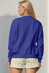 Double Take Full Size Sequin Nutcracker Long Sleeve Sweater - Trendsi