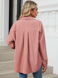Button Up Dropped Shoulder Long Sleeve Outerwear - Trendsi - Flyclothing LLC