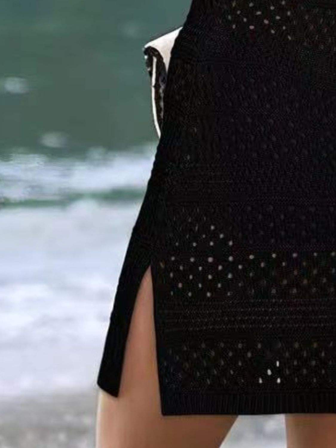 Openwork Scoop Neck Cover Up - Trendsi - Flyclothing LLC