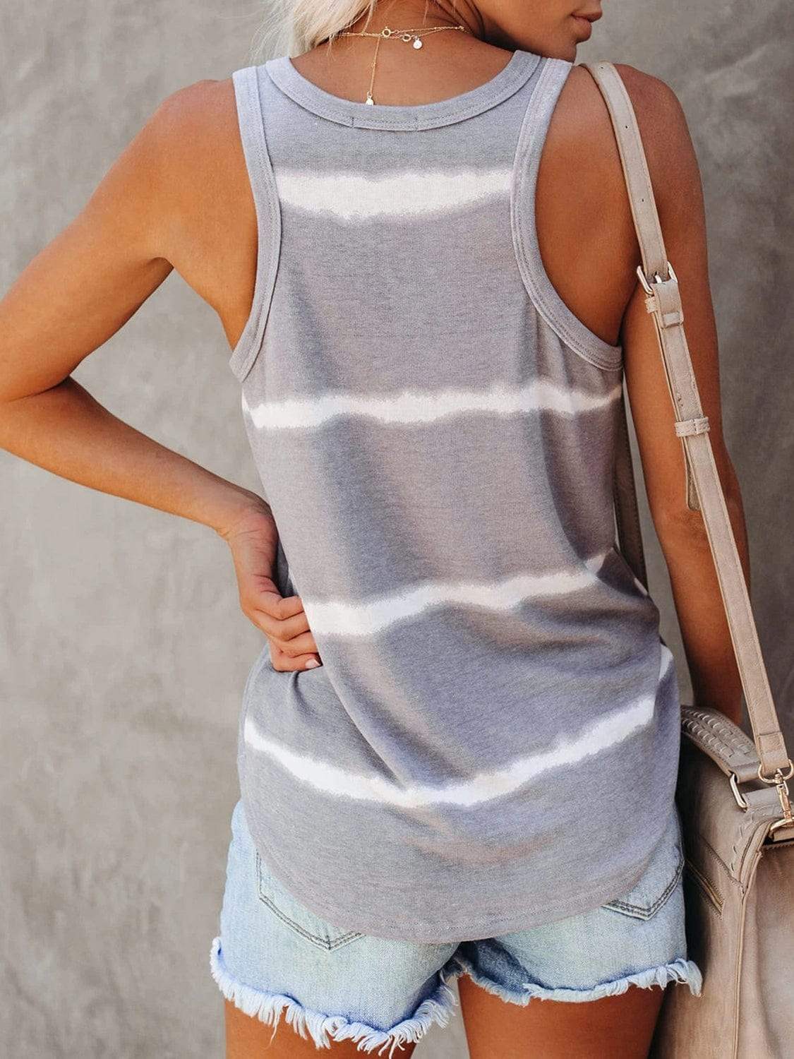 Full Size Tie-Dye Round Neck Tank - Trendsi - Flyclothing LLC