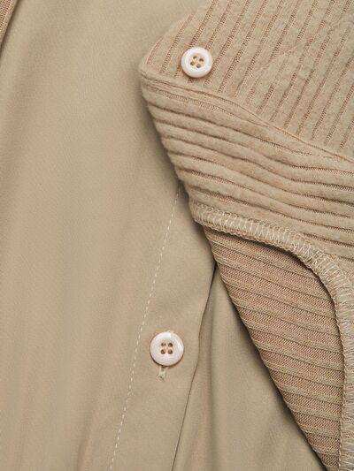 Perfee Fake Two Piece Collared Neck Long Sleeve Midi Dress - Trendsi - Flyclothing LLC