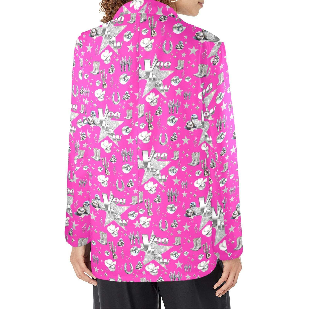 Baha Ranch Hot Pink YEEHAW Rhinestone Cowgirl Blazer - Baha Ranch Western Wear - Flyclothing LLC