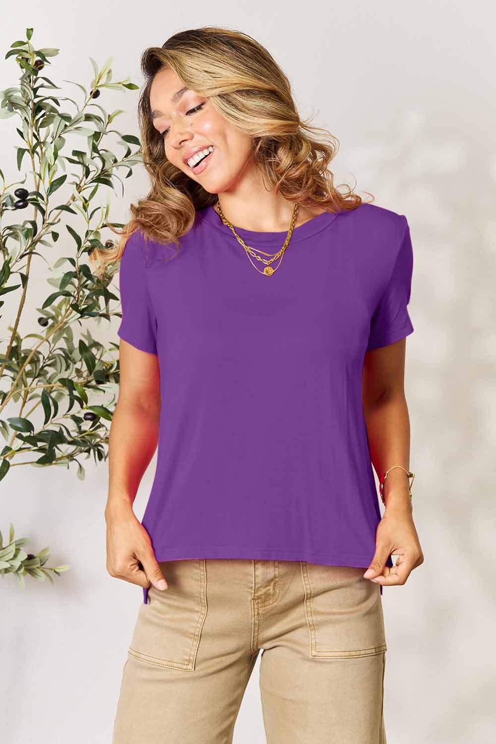 Basic Bae Full Size Round Neck Short Sleeve T-Shirt - ShopBasicbae - Flyclothing LLC