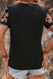 Flora Lace Patchwork Crew Neck Top - Trendsi - Flyclothing LLC