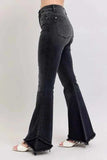Judy Blue Full Size High Waist Flare W/ Mock Fray Tulip Hem Plus Size - Trendsi - Flyclothing LLC