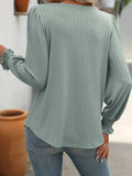 Square Neck Long Sleeve Top - Trendsi - Flyclothing LLC