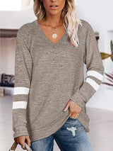 V-Neck Raglan Sleeve T-Shirt - Trendsi - Flyclothing LLC