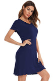 Round Neck Short Sleeve Lounge Dress - Trendsi - Flyclothing LLC