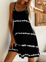 Contrast Printed Scoop Neck Mini Cami Dress - Trendsi - Flyclothing LLC