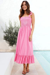 Ruffled Smocked Ruffle Hem Sleeveless Dress - Trendsi - Flyclothing LLC