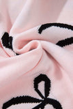 Bow Pattern Round Neck Loose Fit Sweater - Trendsi - Flyclothing LLC