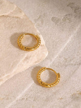 18K Gold-Plated Stainless Steel Huggie Earrings - Trendsi - Flyclothing LLC