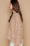POL Checkered Distressed Edge Sweater - Trendsi