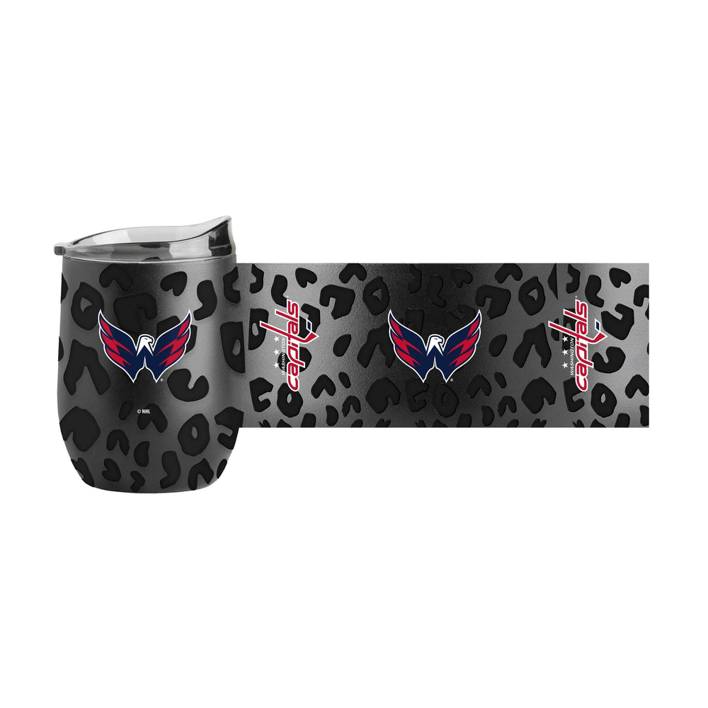 Washington Capitals Leopard 16oz Black Powdercoat Curved Beverage - Logo Brands - Flyclothing LLC