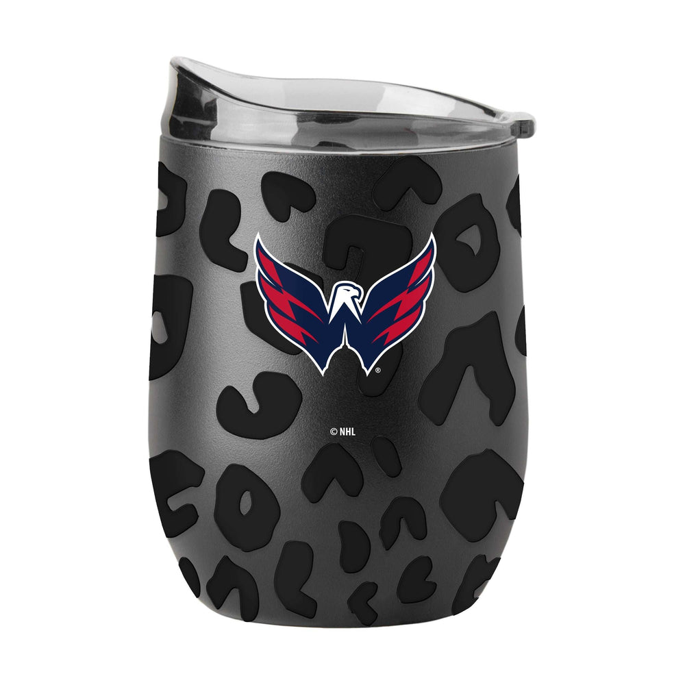 Washington Capitals Leopard 16oz Black Powdercoat Curved Beverage - Logo Brands - Flyclothing LLC