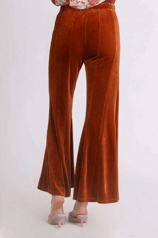 Umgee High Rise Elastic Waist Flare Pants - Trendsi - Flyclothing LLC