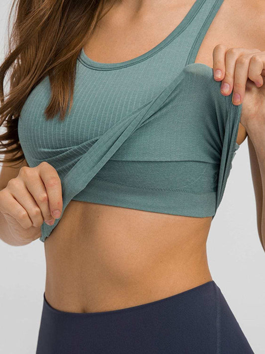 Round Neck Racerback Active Tank - Trendsi - Flyclothing LLC