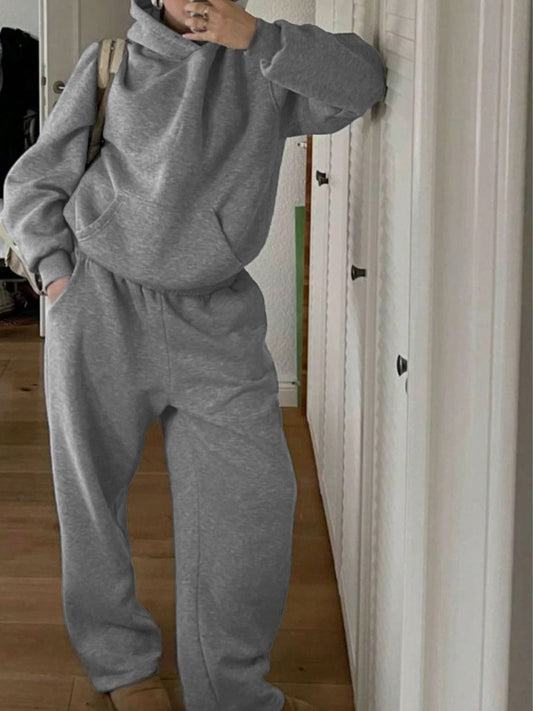 Devine Long Sleeve Hooded Jumpsuit with Pockets - Trendsi